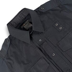 5.11 Tactical Shirt Mens M Black Ripstop Long Sleeve Button Down Uniform Duty